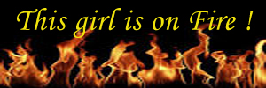 Fire photo with the words 'This girl is on fire'.